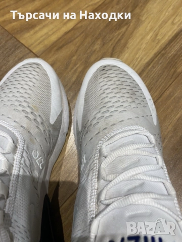€160  Мъжки маратонки Nike Air Max 270 (Бяло/Синьо) Размер EU 46 UK 11 ползвани, снимка 11 - Маратонки - 52461745