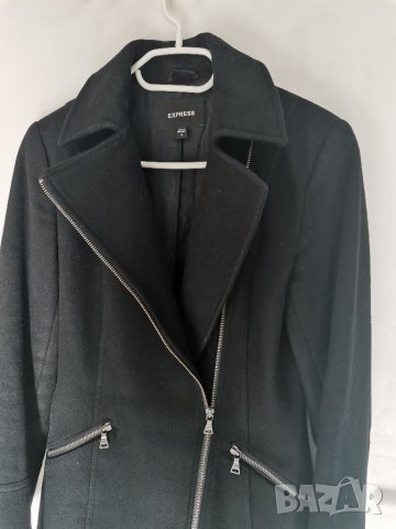 Черно дълго палто с подплата , снимка 3 - Палта, манта - 38491550