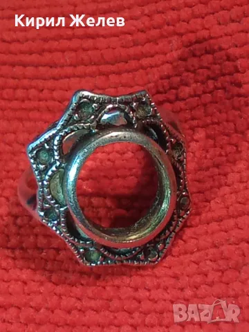 СТАР АЖУРЕН РетроАРТ СРЕБЪРЕН ПРЪСТЕН СРЕБРО 925 с ГНЕЗДА За ИНКРУСТИРАНЕ на СКЪПОЦЕННИ КАМЪНИ 41693, снимка 16 - Пръстени - 50023452