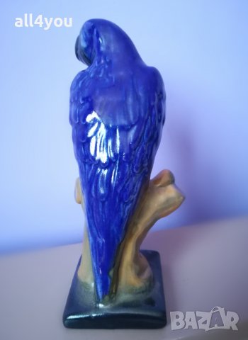 Винтидж, ретро порцеланова фигура, статуетка папагал, снимка 3 - Антикварни и старинни предмети - 37200331