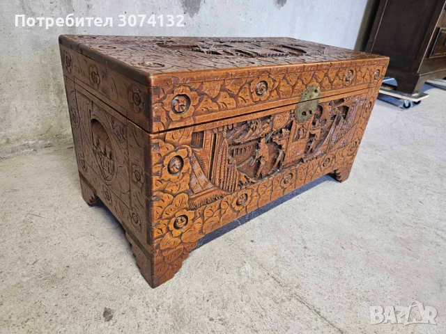 Оргинална Китайска ракла с дърворезба, снимка 5 - Ракли - 51395861