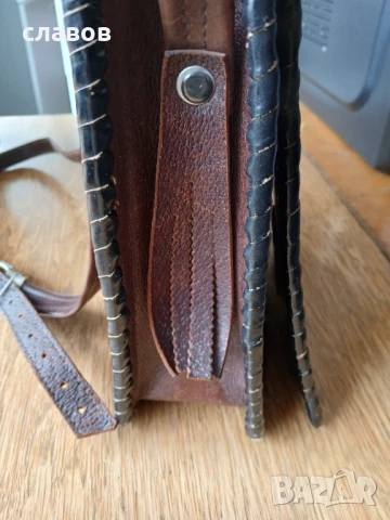 Кожена чанта , естествена кожа, уникат., снимка 3 - Чанти - 50617242