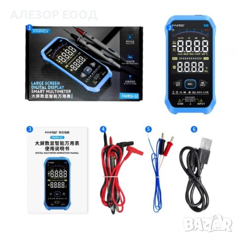 Мултицет с автоматична настройка за AC DC напрежение съпротивление капацитет диод NCV Hz 20204498, снимка 2 - Други машини и части - 43862702