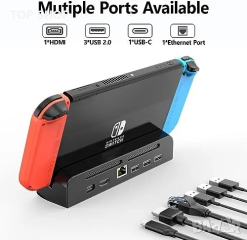 Нов 6 в 1 Докинг Станция за Nintendo Switch - HDMI, USB, снимка 6 - Nintendo конзоли - 49498067