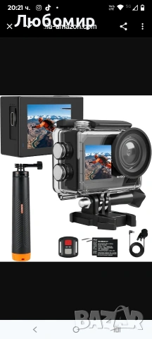 SVBONY SVGo2 4K30FPS Подводна камера, EIS 2.0 Двоен сензорен екран Водоустойчива камера 