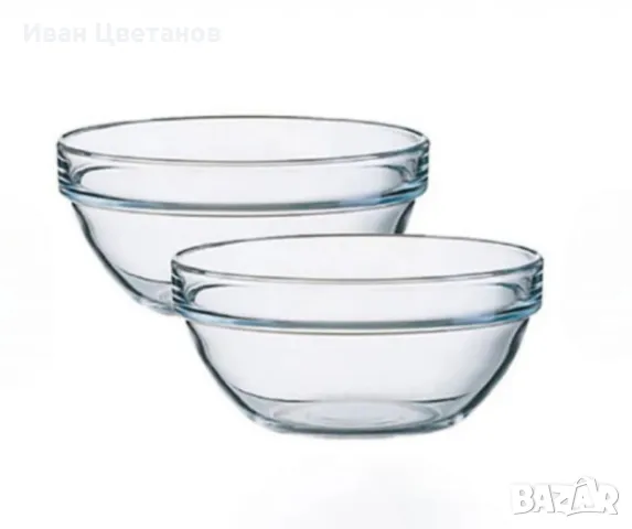 Комплект 3 броя стъклени купи, снимка 2 - Сервизи - 48488773