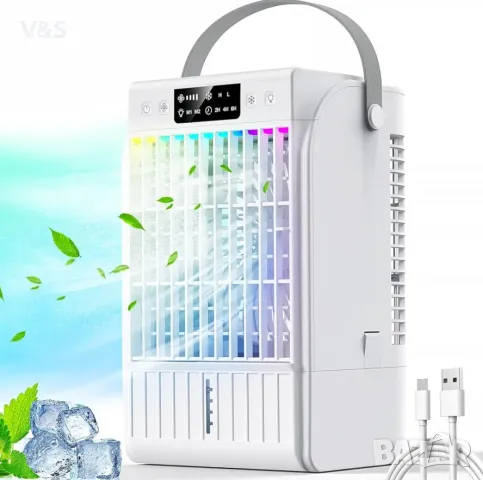 Преносим климатик Guong, изпарителен въздушен охладител 4 в 1, вентилатор за охлаждане на въздуха и , снимка 2 - Климатици - 48801290