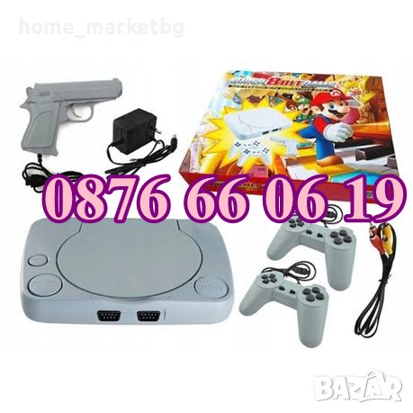 Телевизионна игра с вградени игри, ретро конзола с два джойстика и пистолет, Super Mario, снимка 2 - Други игри и конзоли - 43237435