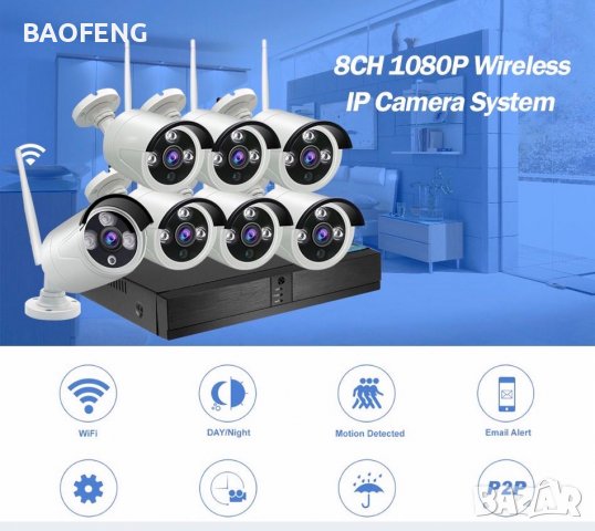 4/8 Нови Модел 2023 -50% Система 5mp за видеонаблюдение 5G DVR 4 /8 -канална, 4/8 безжични камери 