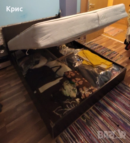 Спалня със матрак и подматрачно пространство за съхранение , снимка 3 - Спални и легла - 53047488