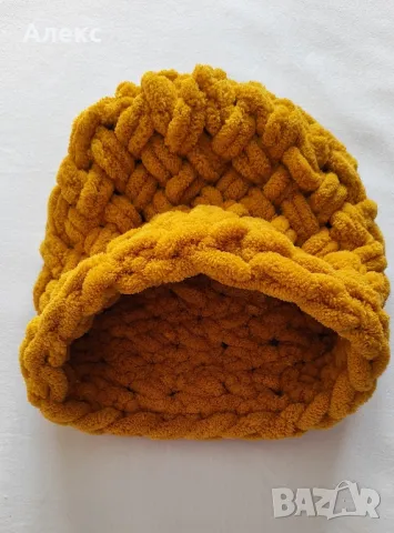 плетена шапка 