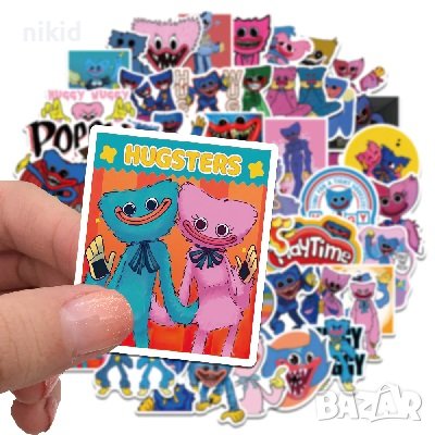 50 бр  Хъги Лъги Huggy Wuggy самозалепващи лепенки стикери за украса декор картонена торта и др, снимка 4 - Други - 37517067