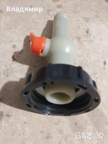 Капачка с ПВЦ кран 1"  за бидон 1 тон, снимка 3 - Напояване - 49238807
