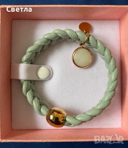 Елегантна Нова Гривна Swan Pearls,Сертификат,925 Ag,20см,Au покритие,Естеств.кожа,Перфектен подарък, снимка 2 - Гривни - 52477814