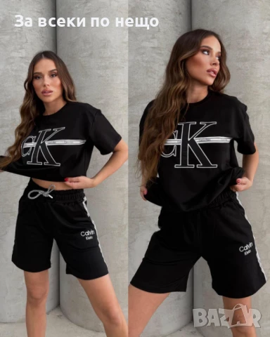 Calvin Klein Дамски Летен Комплект👚🩳Дамски Къс Екип Келвин Клайн - 6 Цвята Код A665, снимка 7 - Комплекти - 50669605