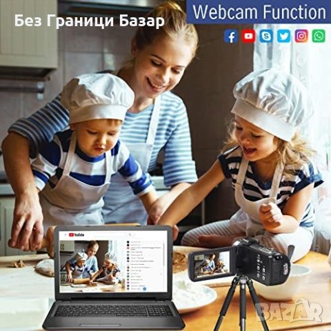 Нова 4K 48MP Видеокамера IR Нощно Виждане 18x zoon +2 Батерии, снимка 4 - Фотоапарати - 43500558