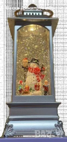 Коледна декоративна лампа със снежен човек в сребристо, снимка 5 - Декорация за дома - 47306885