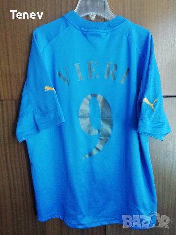 Italy Christian Bobo Vieri Puma оригинална фланелка тениска Италия XL 2004/2005, снимка 2 - Тениски - 38501816
