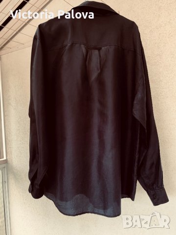 SILKS MIRAGE черна копринена риза, снимка 6 - Ризи - 37040342