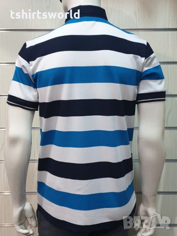 Нова мъжка моряшка блуза тип Lacoste, райе, копчета, пике, снимка 3 - Ризи - 32629301