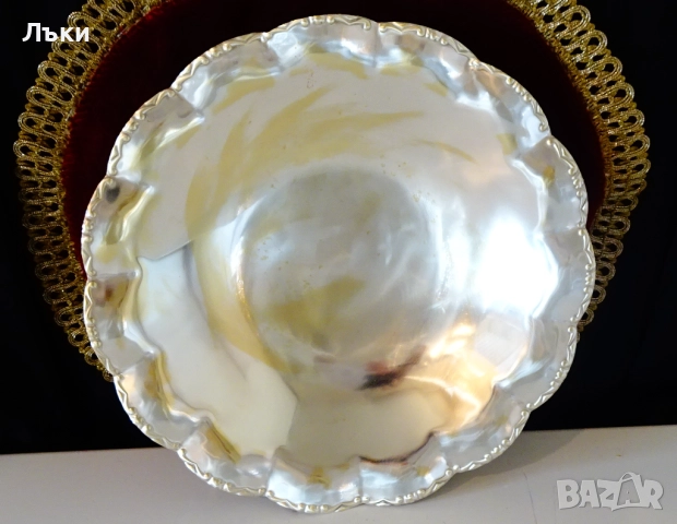 Посребрена бронзова фруктиера,съд за сервиране 26 см. 