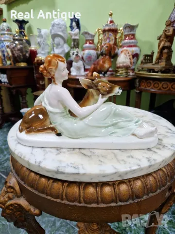 Стара уникална антикварна порцеланова фигура статуетка композиция , снимка 4 - Антикварни и старинни предмети - 50153780
