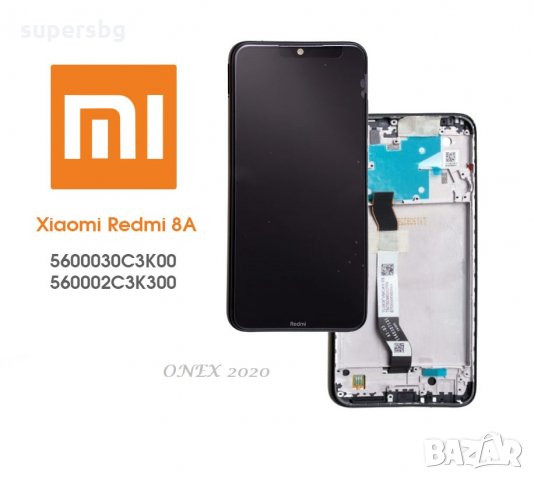 Нов 100% Оригинален  LCD Дисплей с Рамка за Xiaomi Redmi 8 / 8A 2019 Service pack, снимка 1 - Резервни части за телефони - 35501172