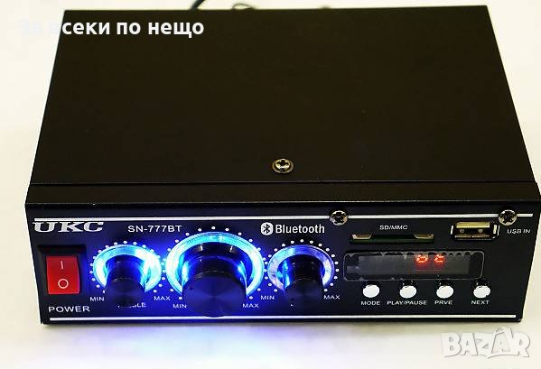 Мини стерео усилвател SN-777BT Bluetooth USB, снимка 2 - Ресийвъри, усилватели, смесителни пултове - 37486367