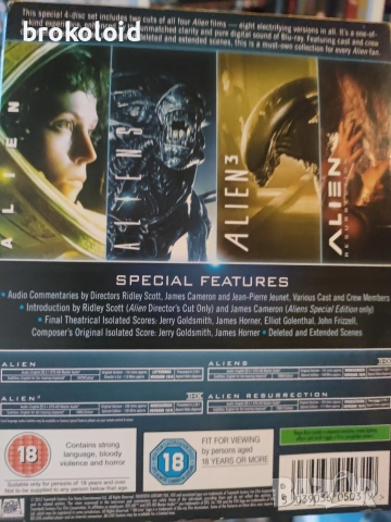 Alien Anthology blu ray - Alien, Aliens, Alien3, Resurrection бокссет, снимка 4 - Blu-Ray филми - 53510710