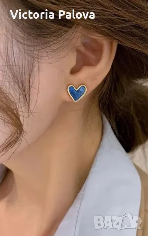 Обеци сърце красив цвят Германия, снимка 8 - Обеци - 49237007