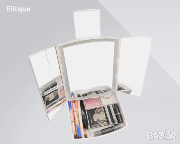 Мини LED огледало с органайзер за гримове TV1262, снимка 11 - Други стоки за дома - 52861330