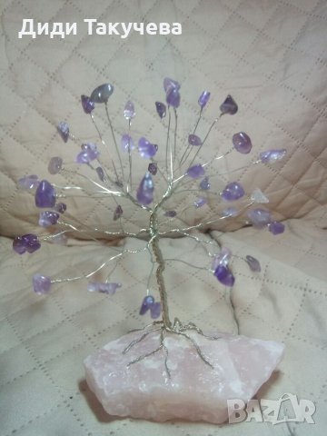Кристални дръвчета изцяло от естествени камъни.Дървото на живота и любовта., снимка 16 - Декорация за дома - 19828944