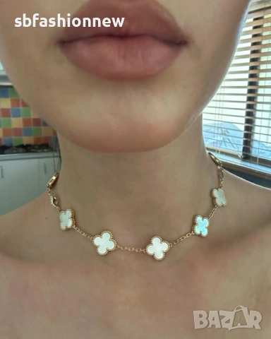 Van Cleef гердан с 5 детелинки, снимка 3 - Колиета, медальони, синджири - 53251382