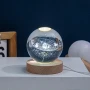 5952 Кристална стъклена нощна лампа с 3D холограмно изображение на Слънчевата система 3D Solar Syste, снимка 3