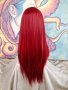 Красива Дълга Перука в Изящен Наситено Червен Цвят Микс с Естествено Изграден Скалп КОД 8875, снимка 7