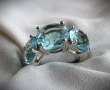 Сребърен пръстен с аквамарини от DAVERIVICENZA AREZZO, снимка 4