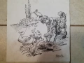 Стари рисунки подписани Илия Бешков,карикатура,илюстрация,стара картина,рисунка, снимка 4