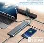 Нова 12-в-1 USB C Док Станция Хъб 3x Дисплей, Бърза Трансфер, Висока Съвместимост, снимка 6