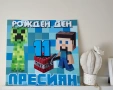 Покани, банер за рожден ден, украса Майнкрафт / Minecraft, снимка 2