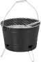 Преносимо барбекю - за балкон и къмпинг - дизайн на кофа - дръжка - Ø 27 см - черно, снимка 1