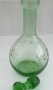 Ретро чашки с гарафа за ракия цветно зелено стъкло, снимка 9