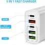 Зарядно за телефон 220V 5 USB порта 65W Digital One SP00987 pkg057 адаптер PD and Quick Power Charge, снимка 2