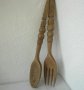 2 броя големи вилица и лъжица х 46 см, дърво, дървени, снимка 1