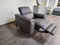 Кафяв кожен фотьойл с ел релакс механизъм и подгряваща функция, снимка 10