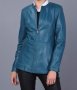 Дамско кожено синьо яке марка Basics & More - L, снимка 1 - Якета - 38508670