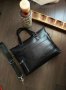 мъжка чанта кожена с презрамка/дръжки 3 отделения с цип А4 40/24/8, снимка 7