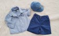 Риза панталон и шапка за момче 3-6 месеца, снимка 1 - Комплекти за бебе - 33489406