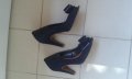 Официални дамски черни обувки велур, без пръсти,9см ток,номер 37, снимка 2