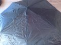 Мъжки сгъваем черен чадър 96 см. диаметър с калъф, снимка 4
