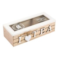Кутия за чай, билки, кафе, Дървена, 24x10x7 см, снимка 2 - Кутии за съхранение - 35851152